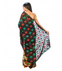 Black Banarasi Chanderi Silk Saree DSCE0106 